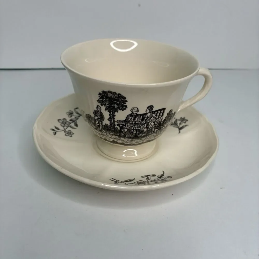 Wedgewood Etruria & Barlaston Creamware Tea Cup And Saucer Set Of 3